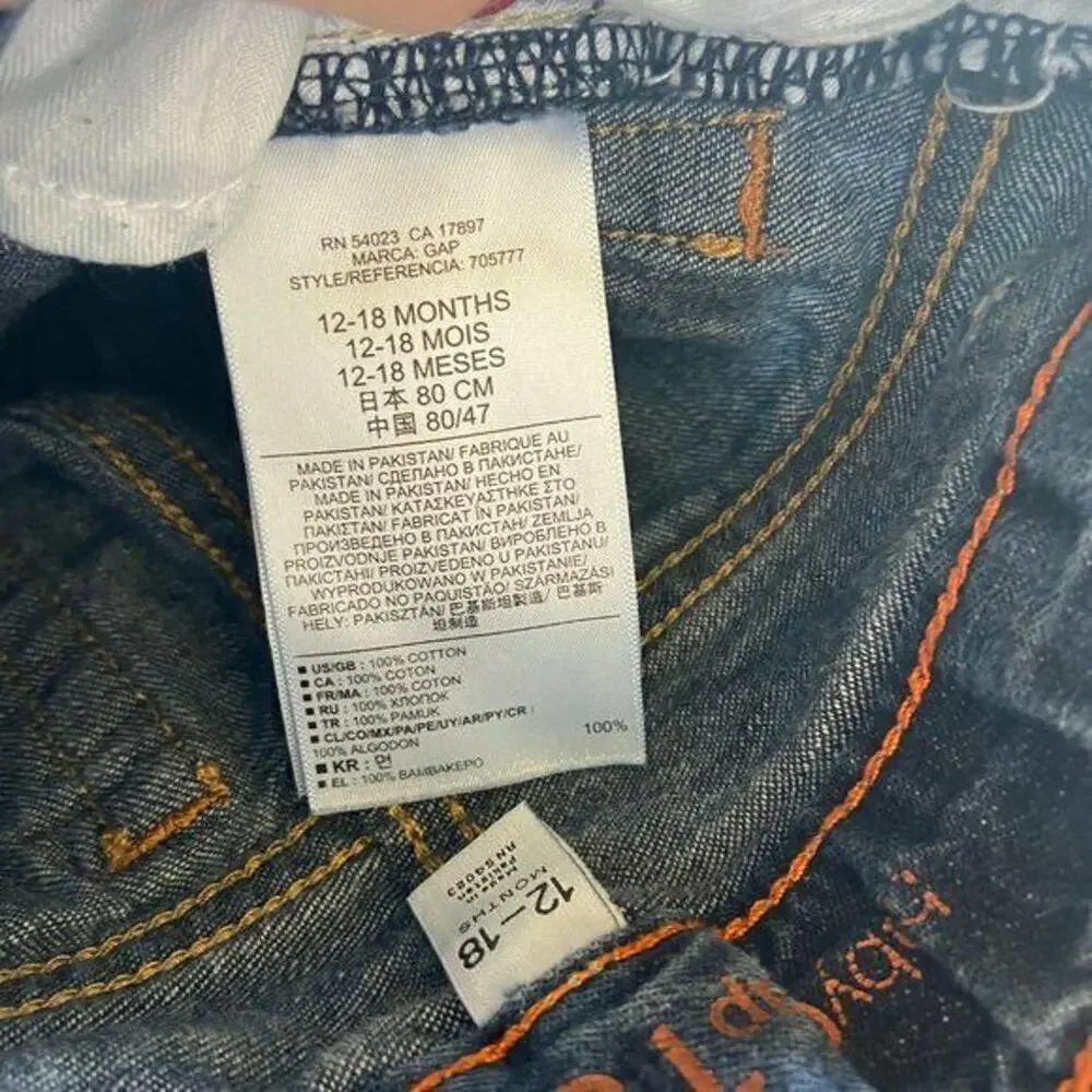 Gap Original‎ Blue Jeans Light Weight Dark Wash Size 12-18 mo